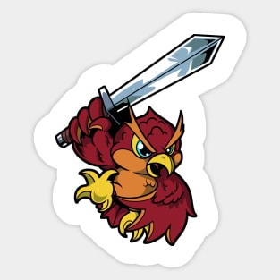 In armor with long sword - owl Sticker